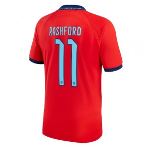 Anglia Marcus Rashford #11 Koszulka Wyjazdowych MŚ 2022 Krótki Rękaw